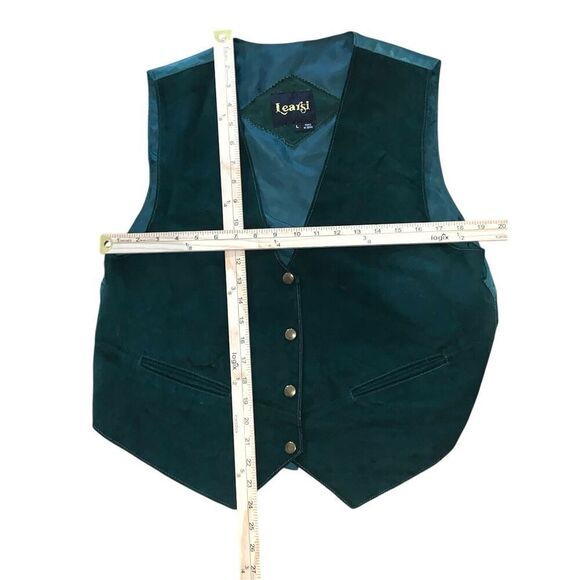 Nice MEN GENUINE LEATHER VINTAGE Learsi  Men's Vests W/Lined Green SIZE LARGE GO - Picture 12 of 12